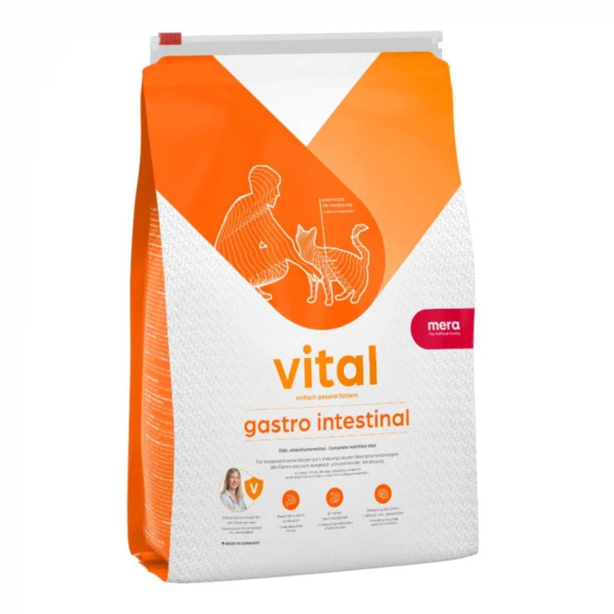 MERA Vital Gastro Intestinal, Pui, dietă veterinară, hrană uscată fără cereale pisici, sistem digestiv, 3kg