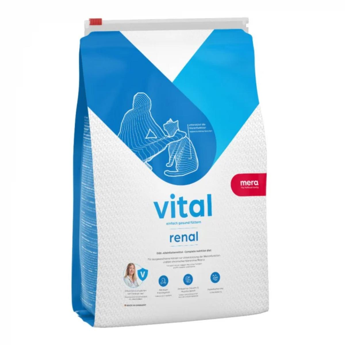 MERA Vital Renal, Pasăre, dietă veterinară, hrană uscată pisici, sistem renal, 750g