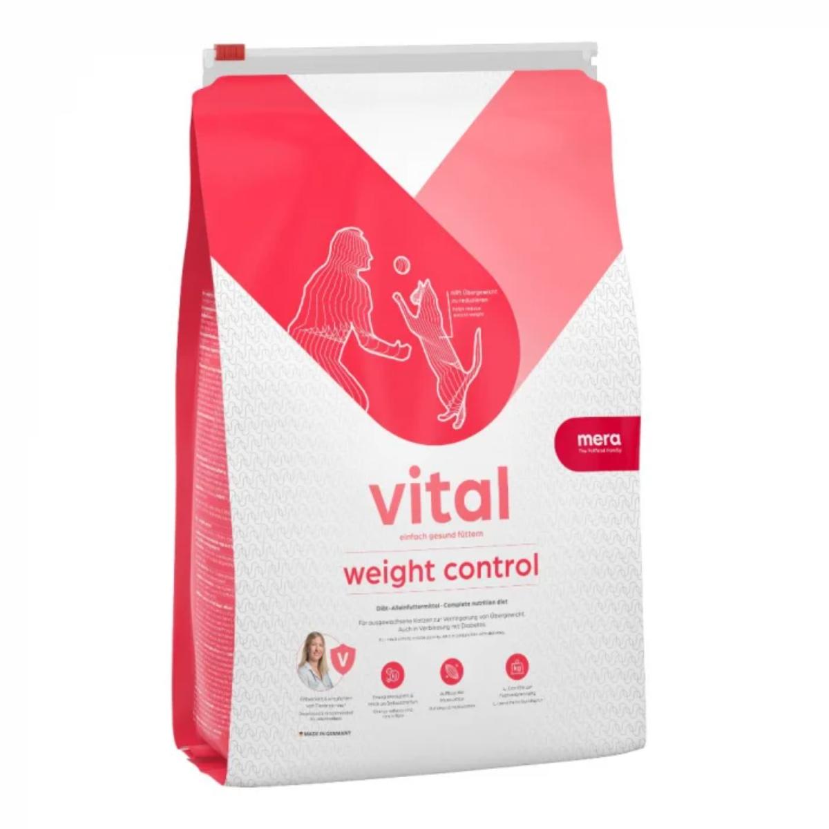 MERA Vital Weight Control, Pasăre, dietă veterinară, hrană uscată pisici, obezitate, 750g