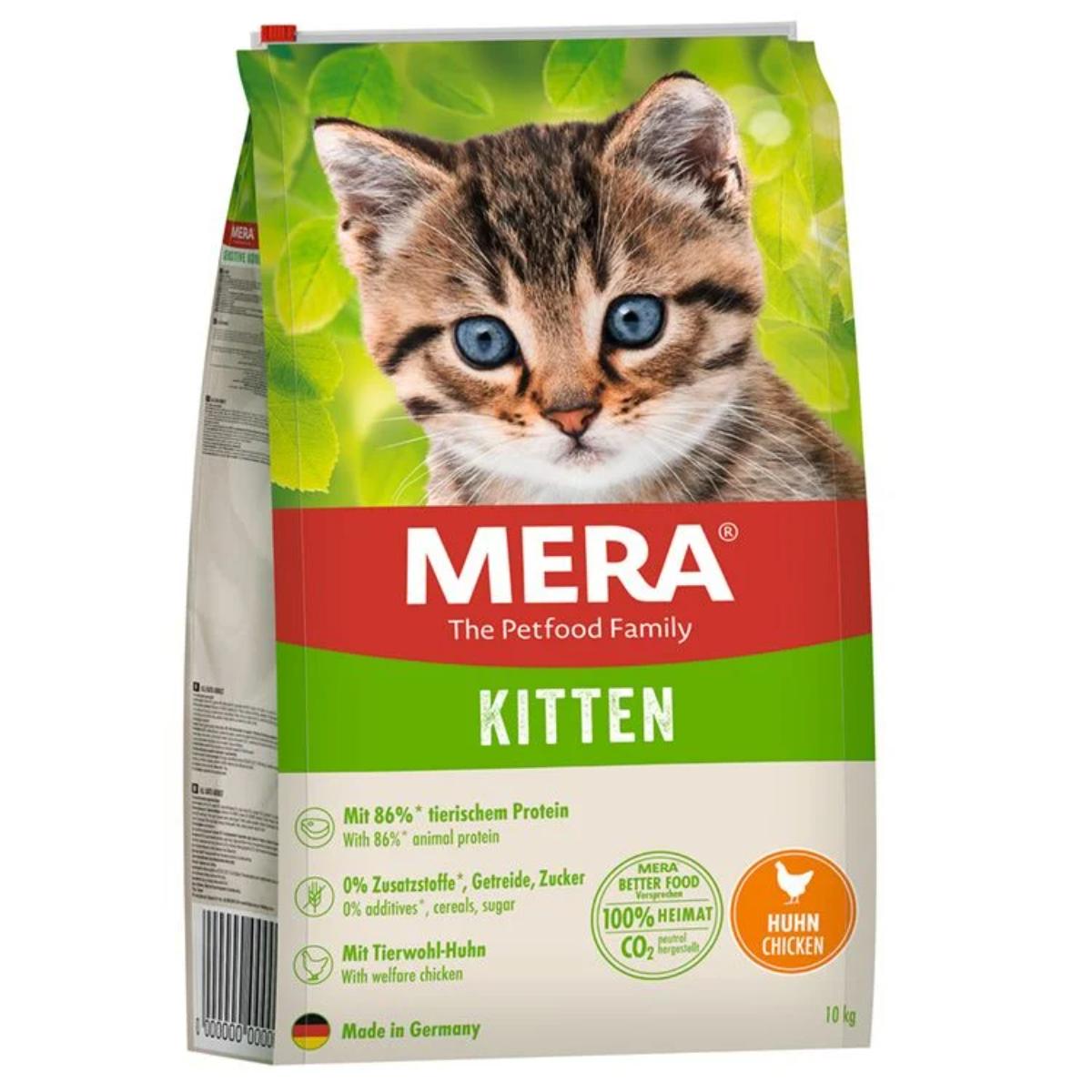 MERA Kitten, Pui, hrană uscată fără cereale pisici junior, 10kg