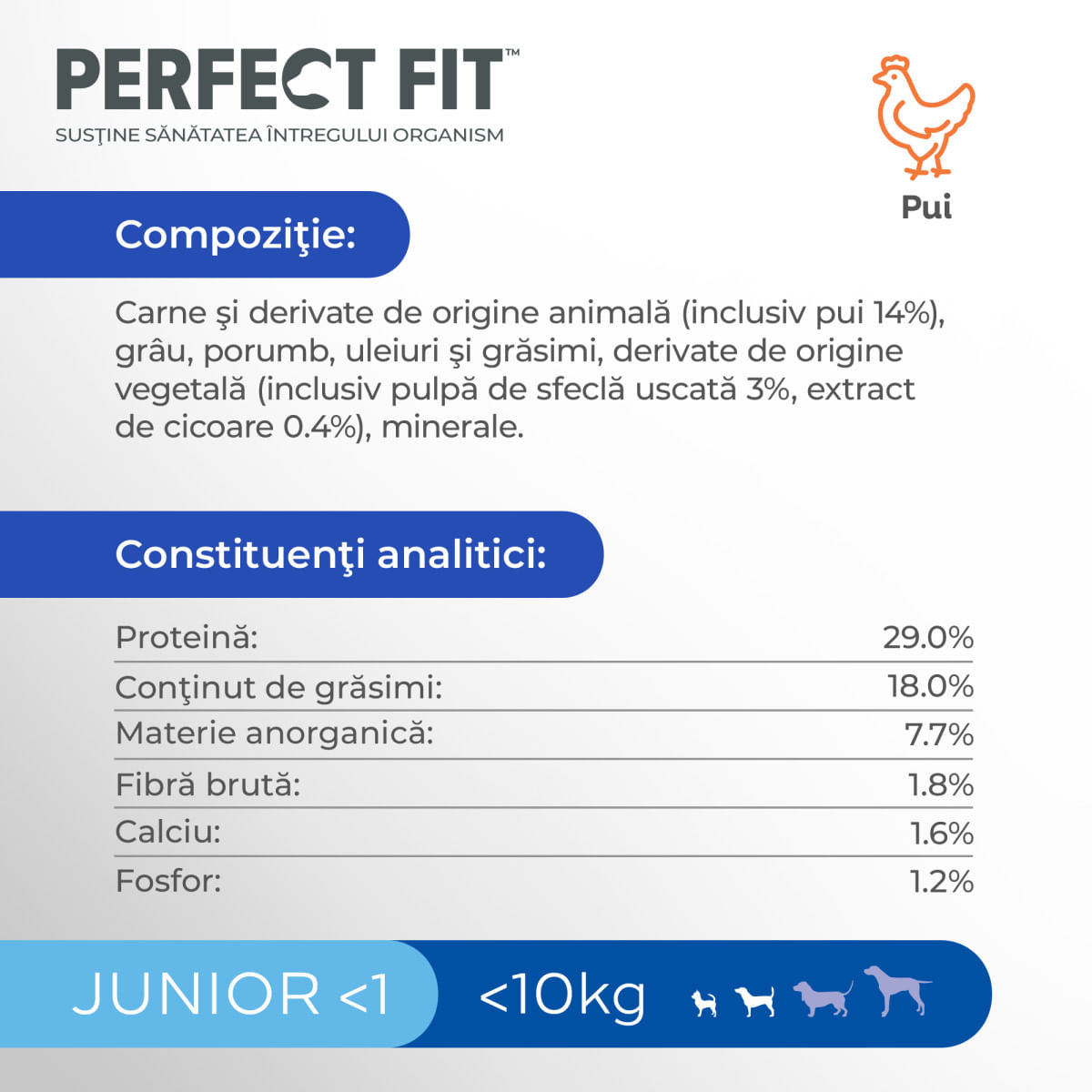 PERFECT FIT Dog Junior Small, XS-S, Pui, hrană uscată câini junior, 825g - 3 | YEO
