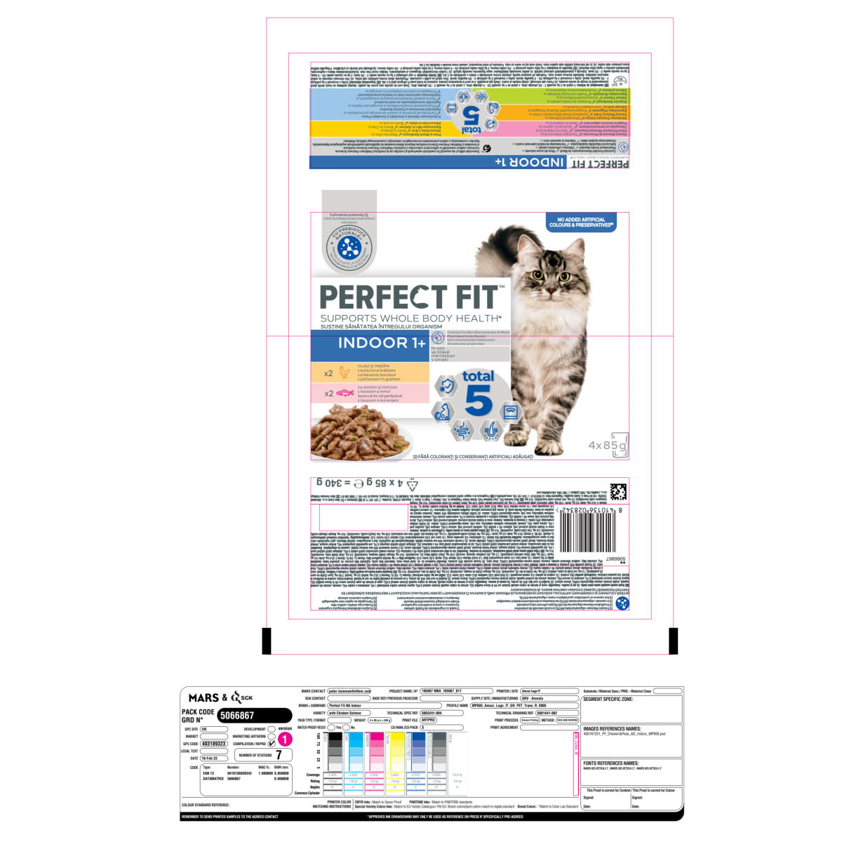 PERFECT FIT Cat Indoor 1+, Pui, Somon, plic hrană umedă pisici, (în sos), multipack, 85g x 4buc - 3 | YEO