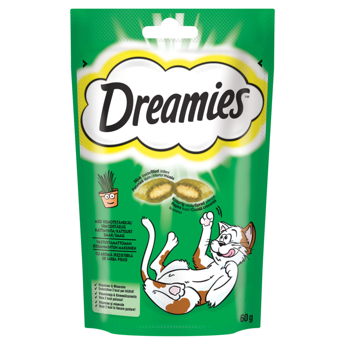 DREAMIES Catnip, punguță recompense pisici, 60g