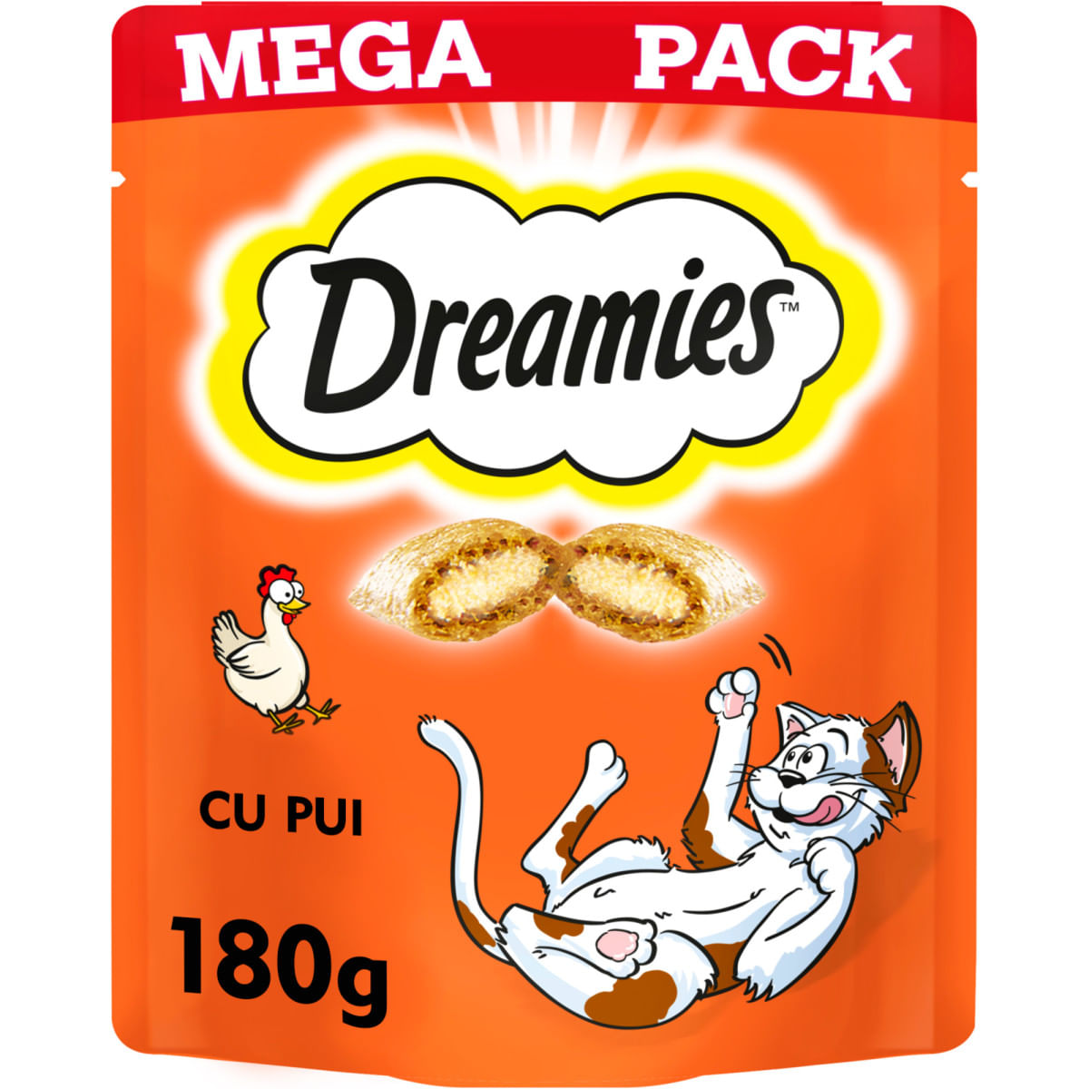 DREAMIES, Pui, punguță recompense pisici, 180g