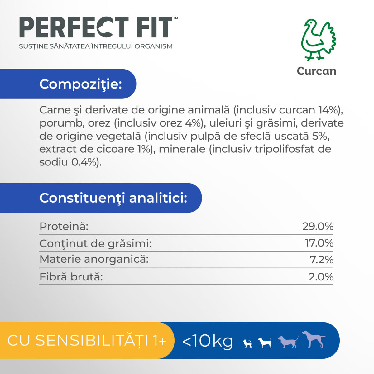 PERFECT FIT Sensitive 1+, XS-S, Curcan, hrană uscată câini, sistem digestiv, 1.4kg - 2 | YEO