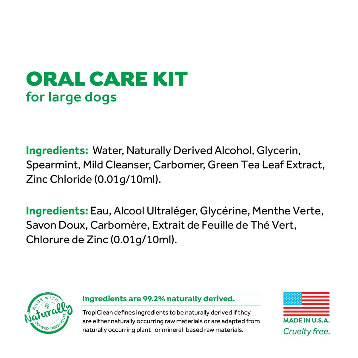 Kit Igiena Orala Caini, TropiClean Oral Care, 59 ml