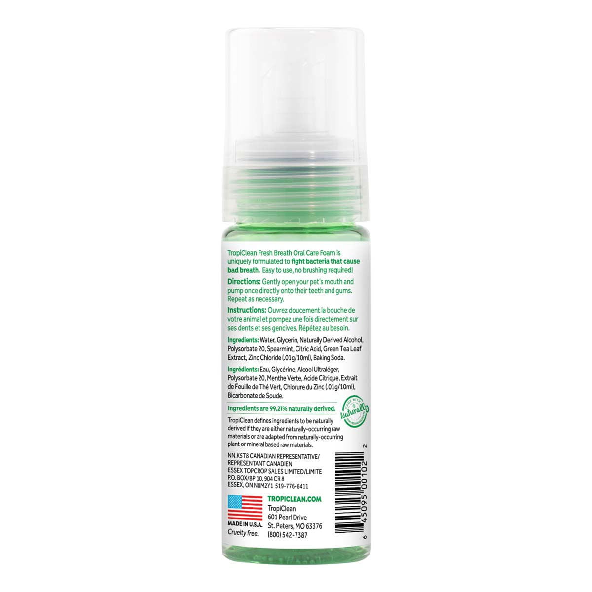 Spuma Improspatare Respiratie TropiClean Oral Care Dogs, 133 ml - 2 | YEO