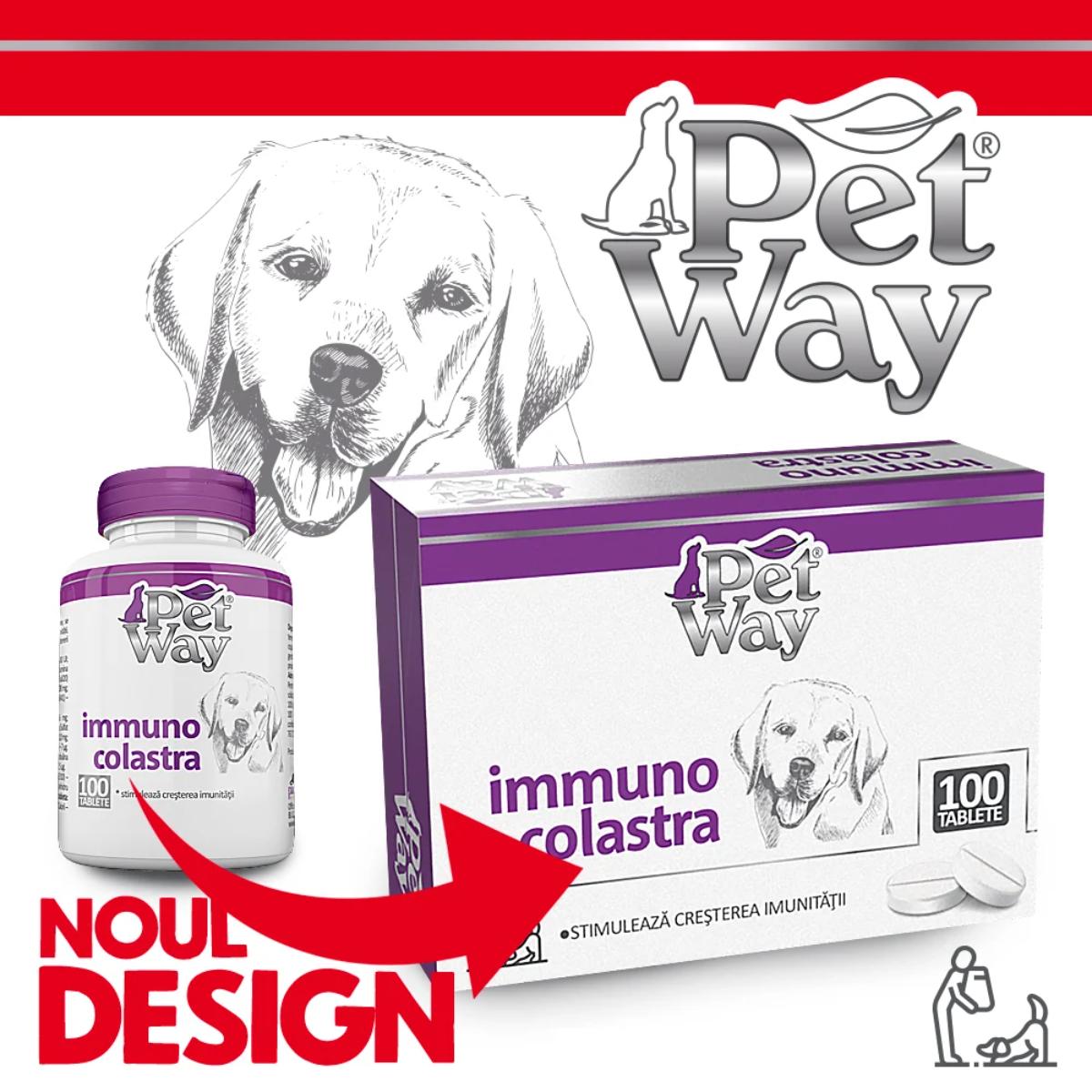 PETWAY Immuno Colastra, XS-XL, supliment sistem imunitar & alergii câini, cutie, 100 comprimate
