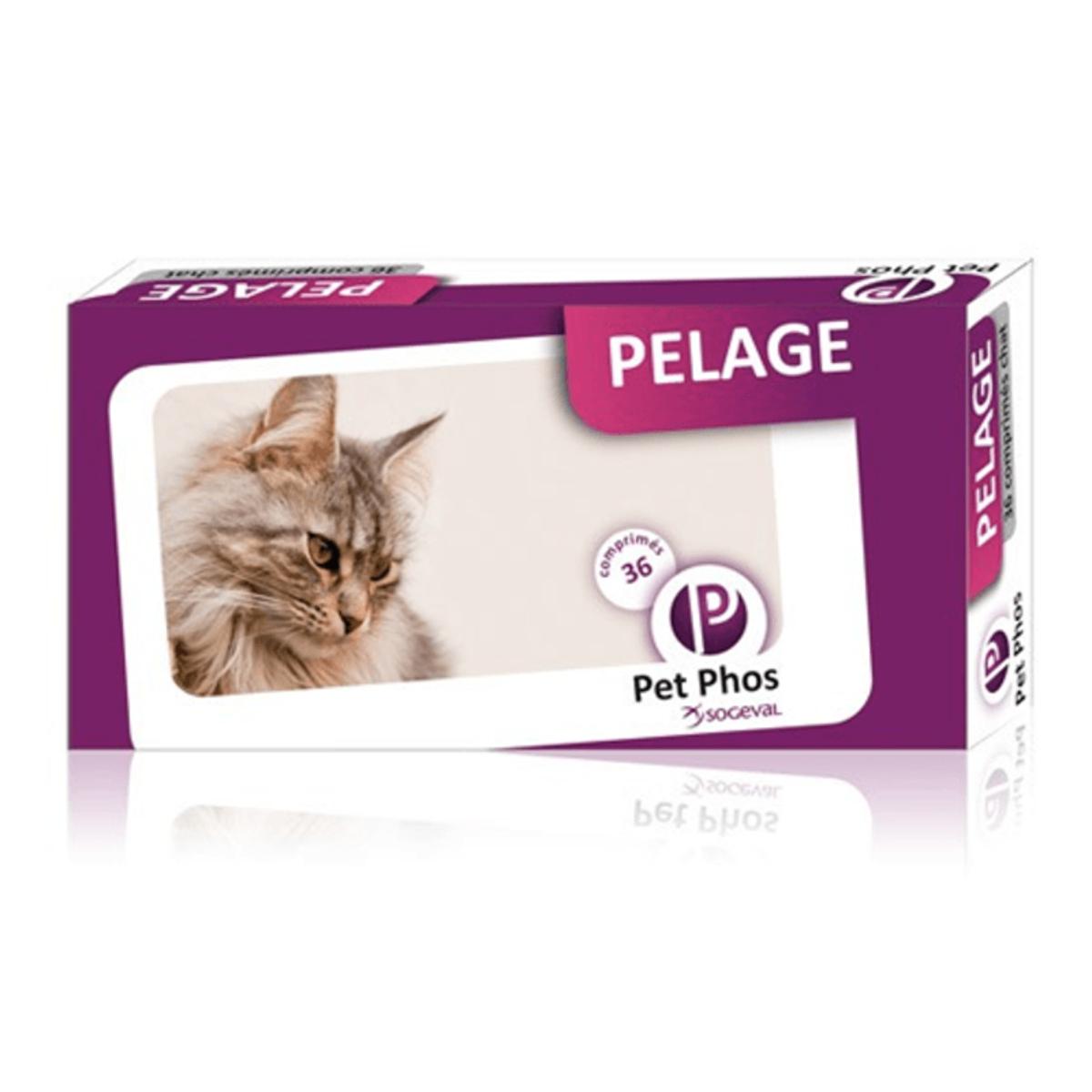 PET PHOS Pelage, supliment piele & blană pisici, cutie, 36 comprimate - 1 | YEO