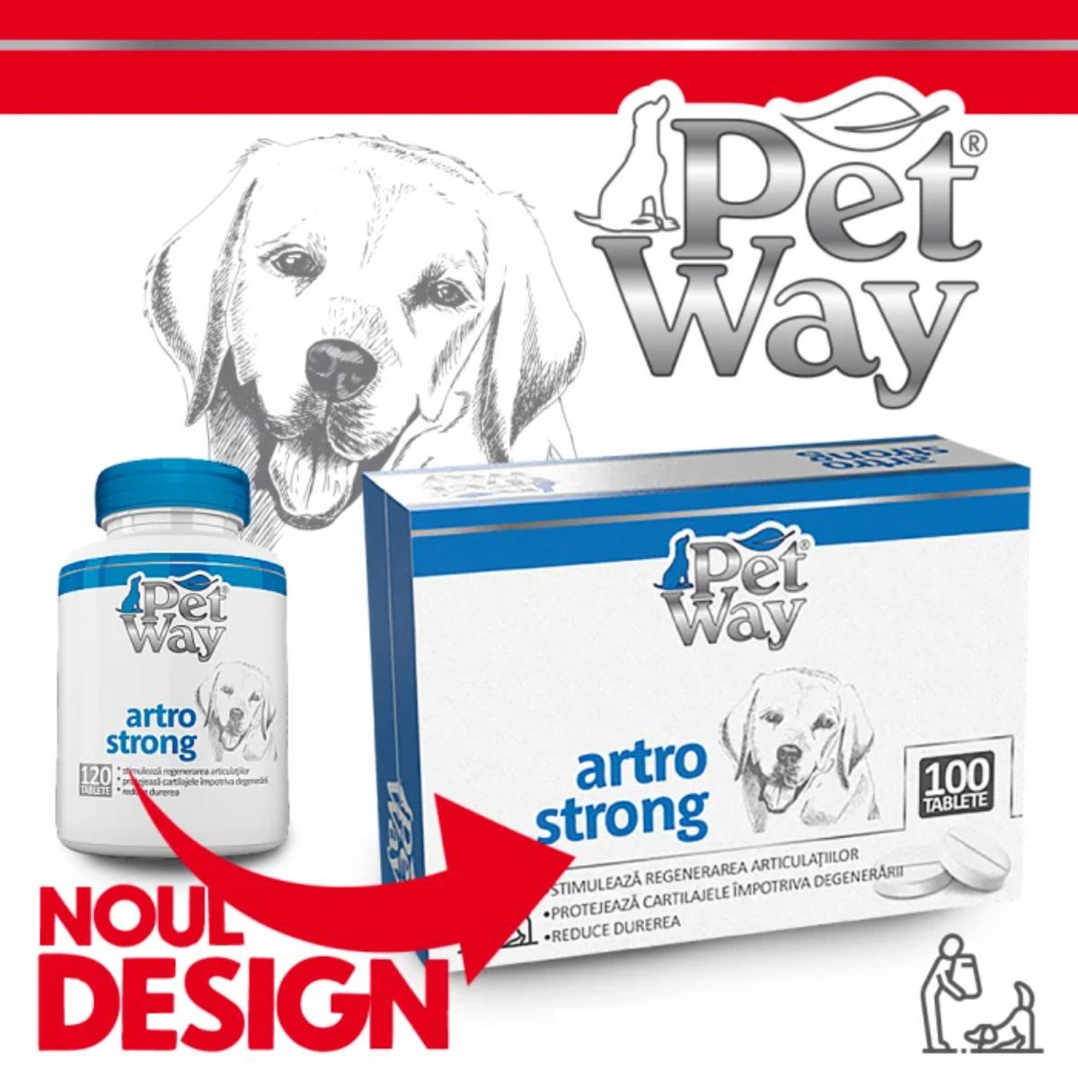 PETWAY Artro Strong, XS-XL, supliment sistem articular câini, cutie, 100 comprimate - 1 | YEO