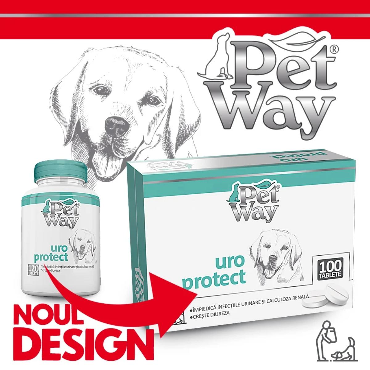 PETWAY Uroprotect, XS-XL, supliment sistem urinar câini, cutie, 100 comprimate