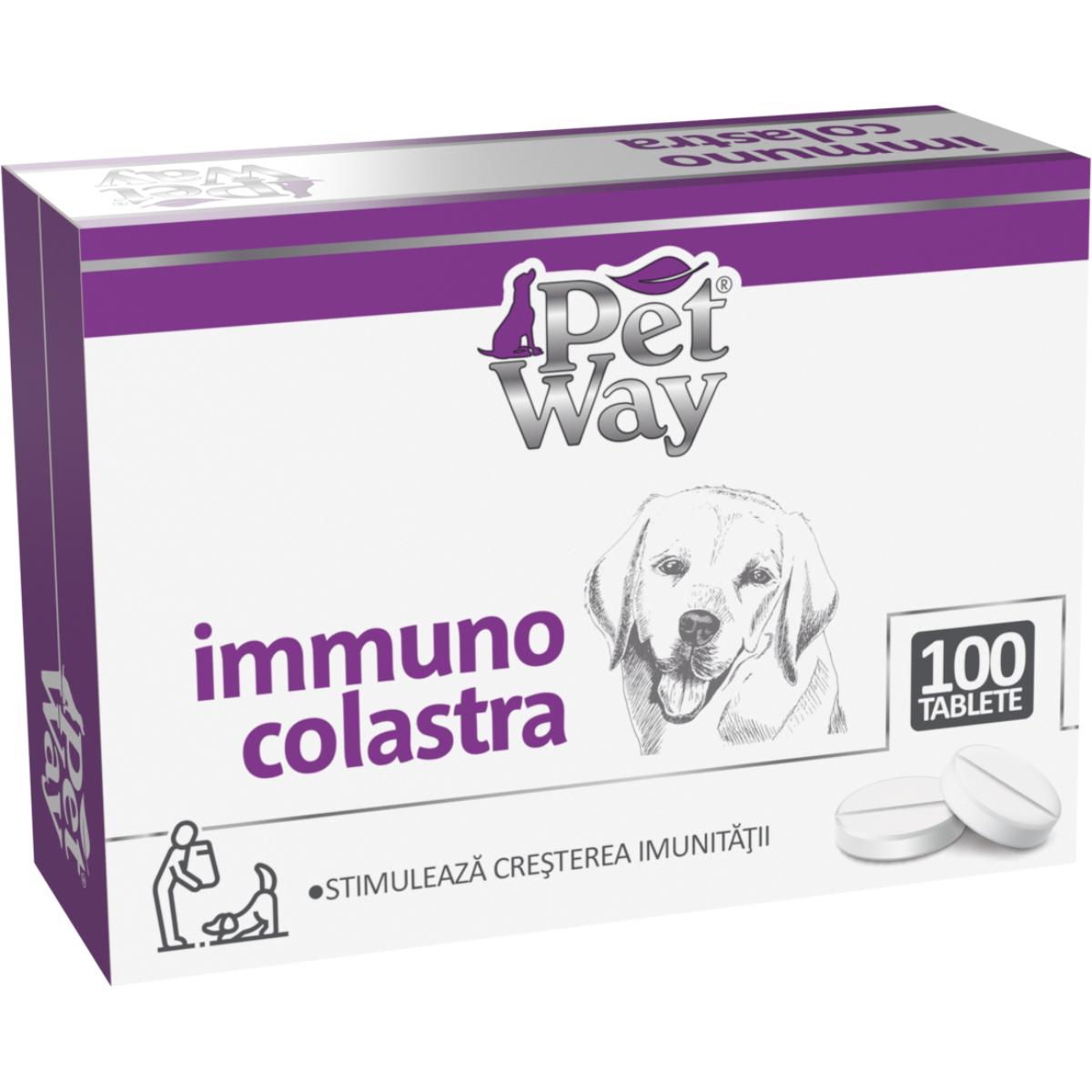 PETWAY Immuno Colastra, XS-XL, supliment sistem imunitar & alergii câini, cutie, 100 comprimate - 2 | YEO