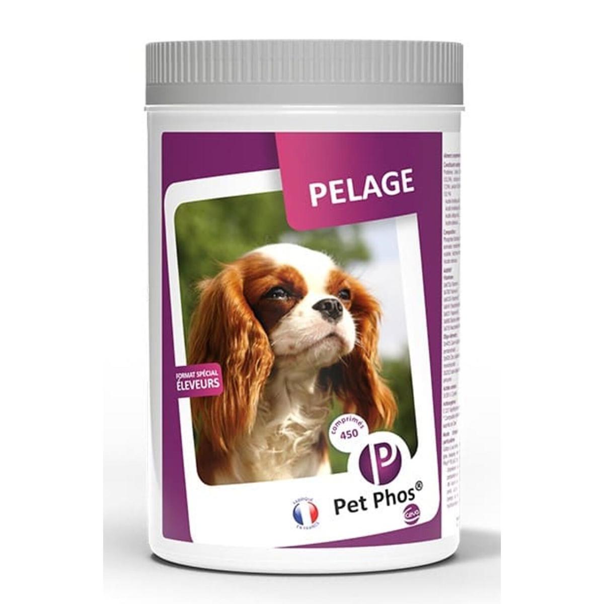 PET PHOS Pelage, supliment piele & blană câini, comprimate PET PHOS Pelage, M-XL, supliment piele & blană câini, cutie, 450 comprimate