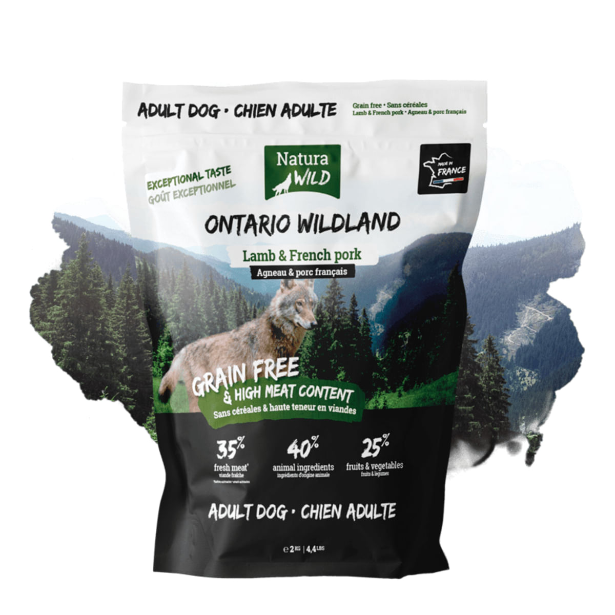 NATURA WILD Ontario Wildland, XS-XL, Miel și Fructe, hrană uscată fără cereale câini, 12kg