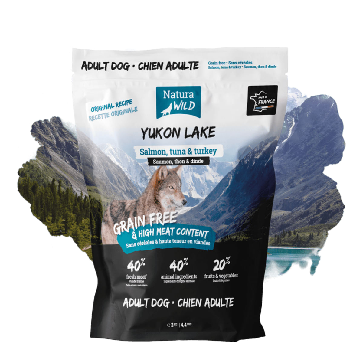 NATURA WILD Yukon Lake, XS-XL, Somon și Curcan, hrană uscată fără cereale câini, 12kg