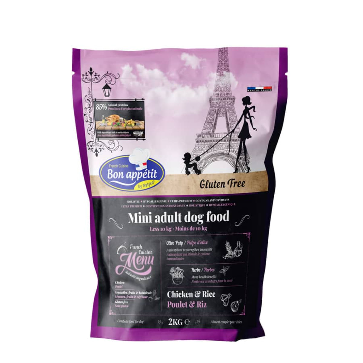 BON APPETIT Adult Mini, XS-S, Pui și Orez, hrană uscată câini, alergii, 2kg