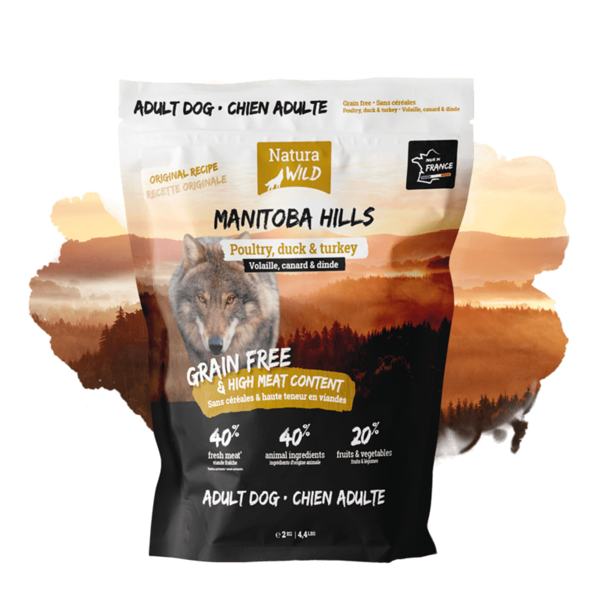 NATURA WILD Natura Wild Manitoba Hills, XS-XL, Rață și Curcan, hrană uscată fără cereale câini, 12kg - 1 | YEO