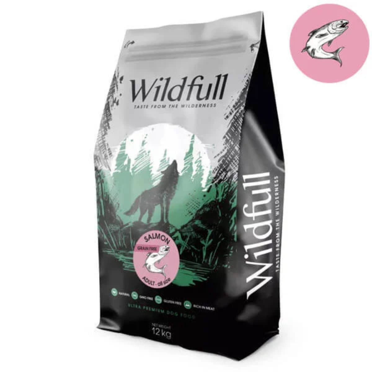 WILDFULL Adult All Size, S-XL, Somon, hrană uscată fără cereale câini, 12kg