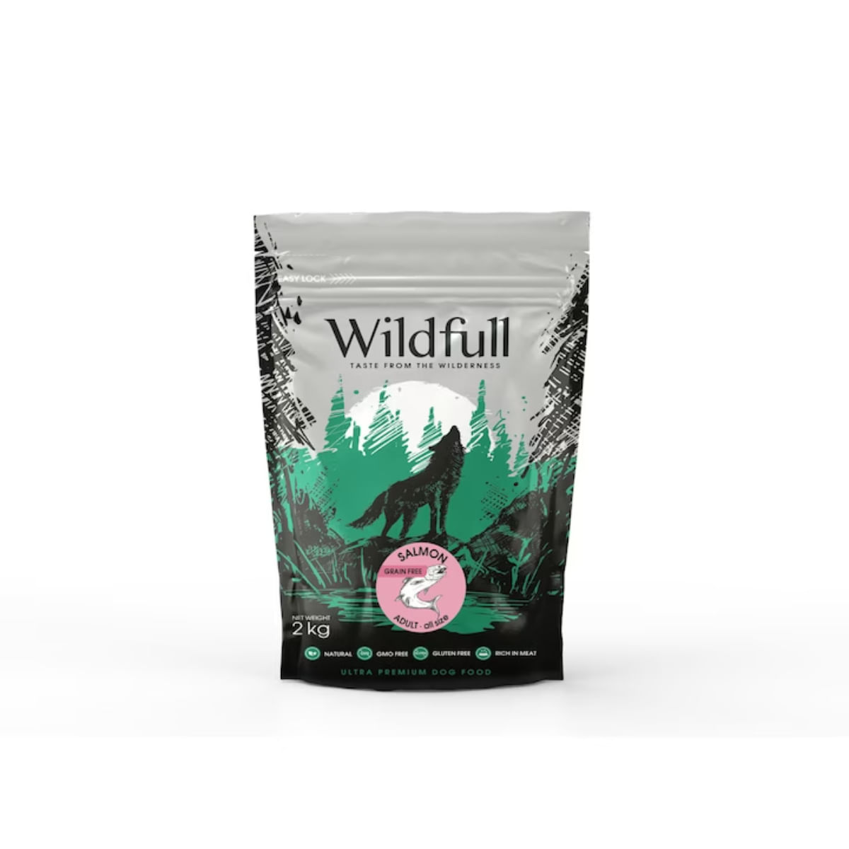 WILDFULL Adult All Size, S-XL, Somon, hrană uscată fără cereale câini, 2kg