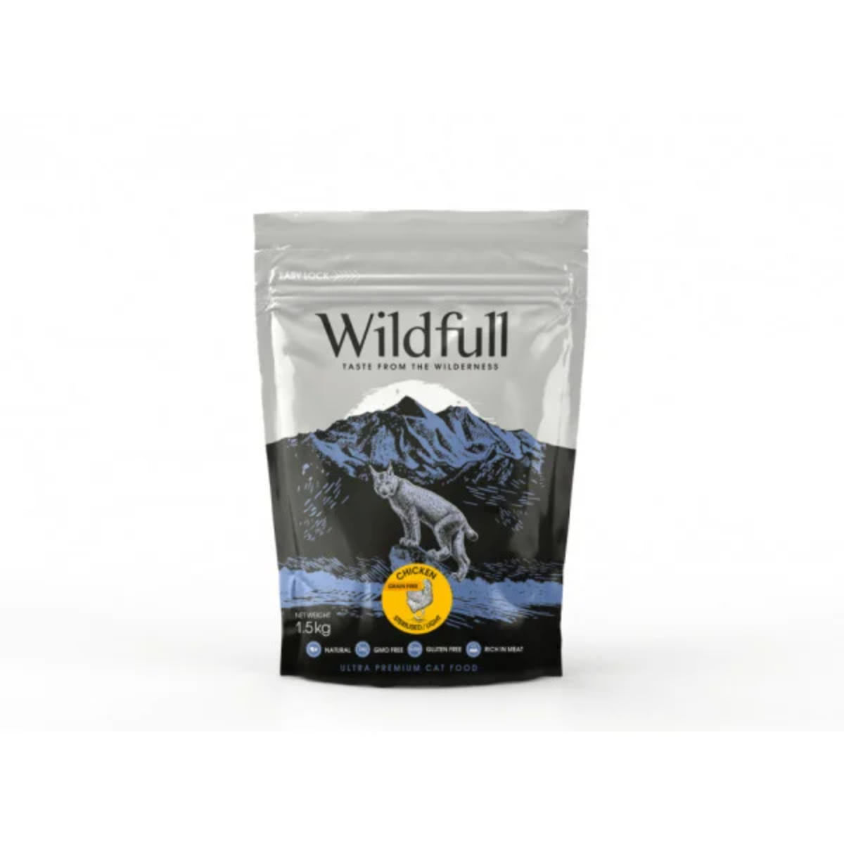 WILDFULL Sterilised Light, Pui, hrană uscată fără cereale pisici sterilizate, obezitate, 1.5kg