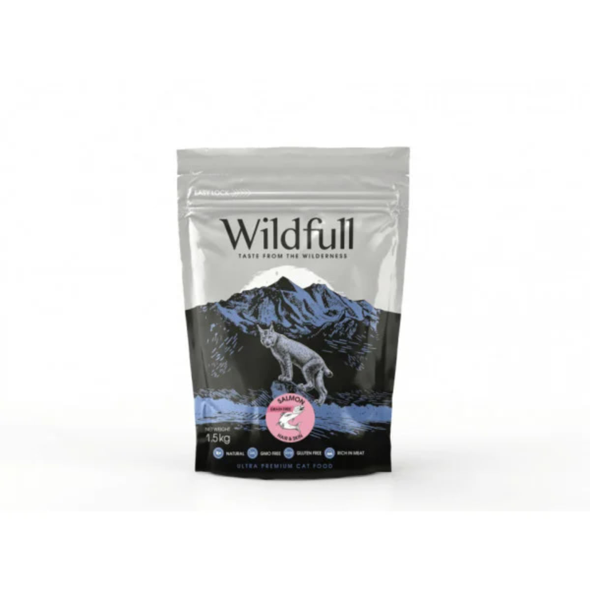 WILDFULL Hair & Skin, Somon, hrană uscată fără cereale pisici, piele & blană, 1.5kg