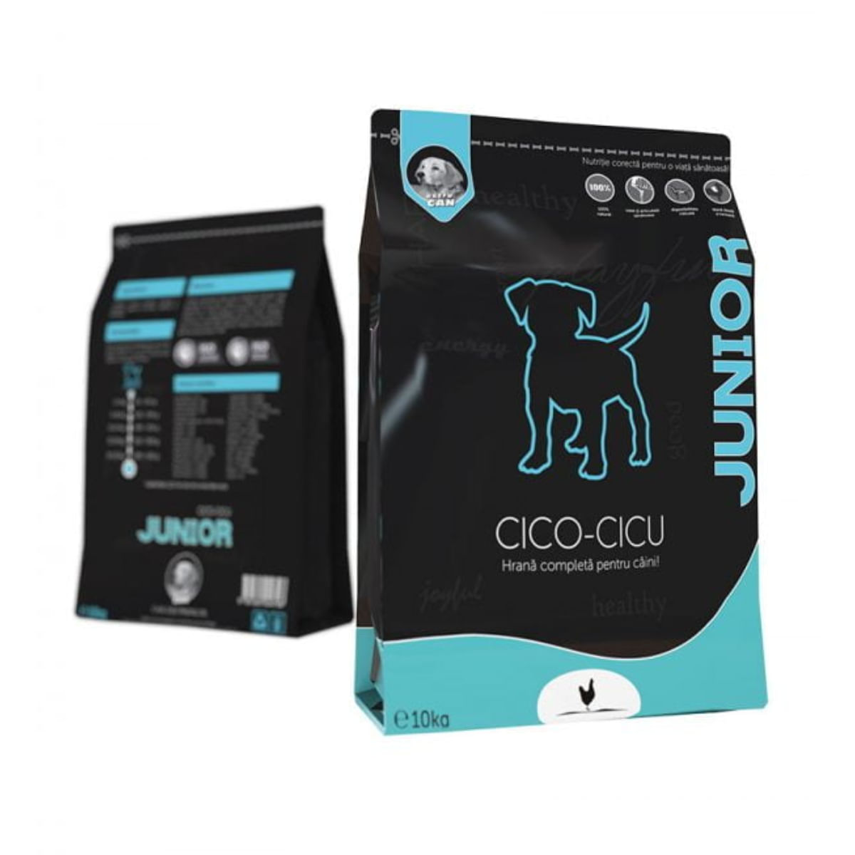 EXTRU-CAN Cico-Cicu Junior, XS-XL, Pui, hrană uscată câini junior, 10kg - 1 | YEO