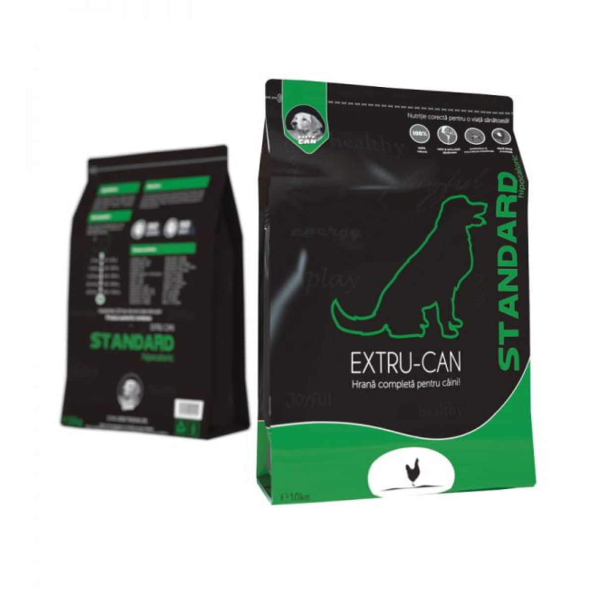 EXTRU-CAN Standard Hipocaloric, XS-XL, Pui, hrană uscată câini, obezitate, 10kg - 1 | YEO