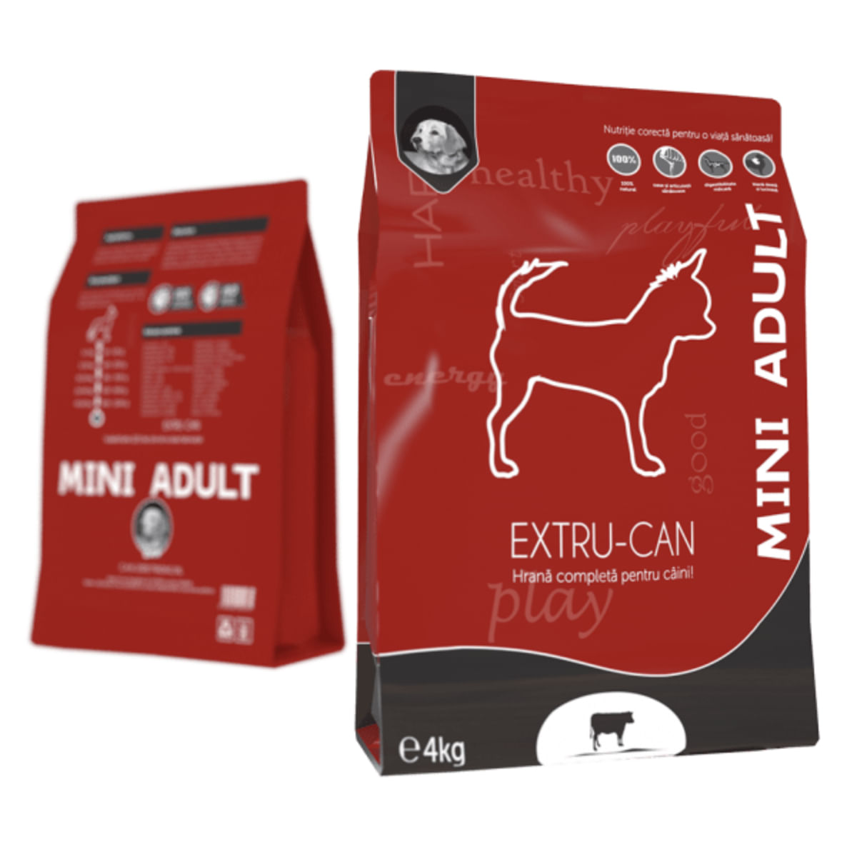 EXTRU-CAN Mini Adult, XS-S, Vită, hrană uscată câini, 4kg