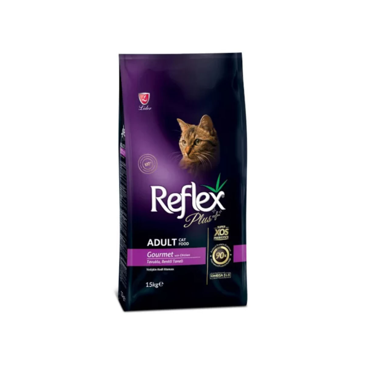 REFLEX Plus Gourmet Multicolor, Pui, hrană uscată pisici, apetit capricios, 15kg