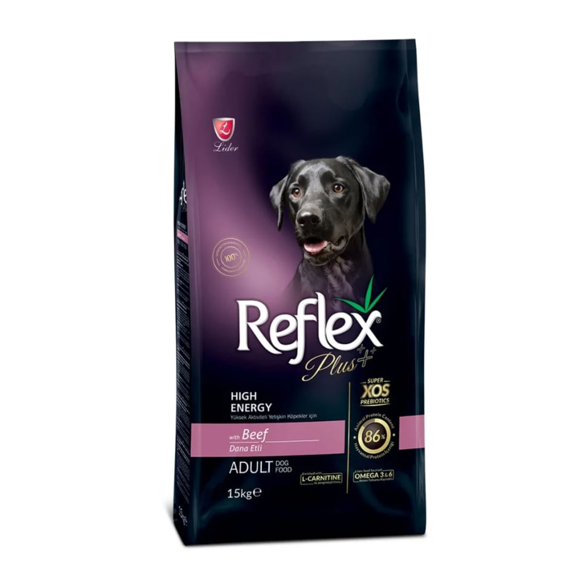 REFLEX Plus High Energy, XS-XL, Vită, hrană uscată câini, activitate intensă, 15kg - 1 | YEO