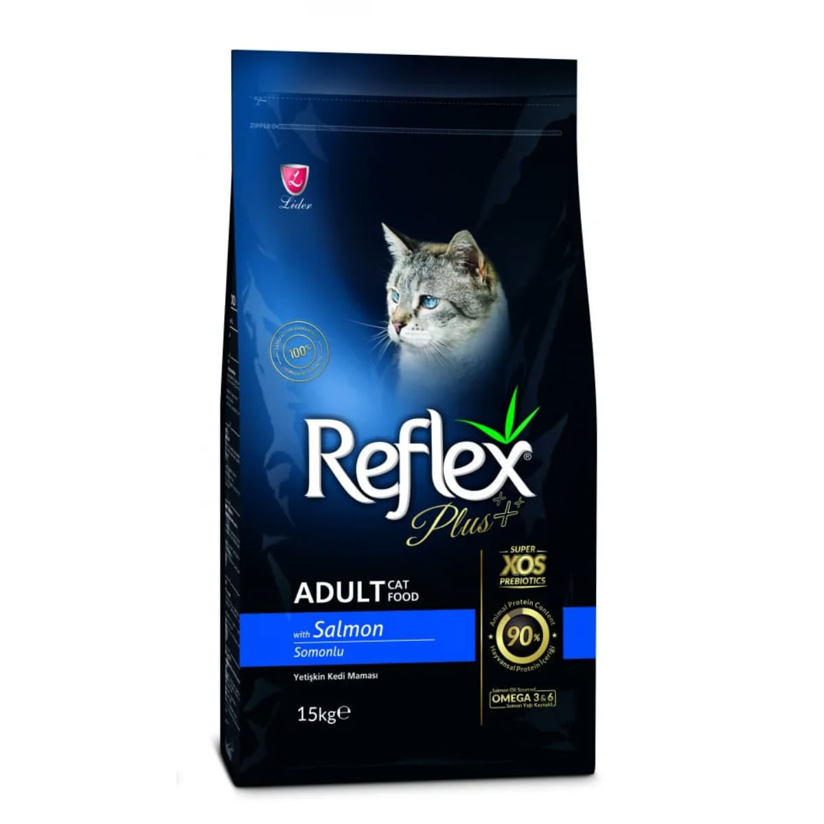 REFLEX Plus, Somon, hrană uscată pisici, 15kg