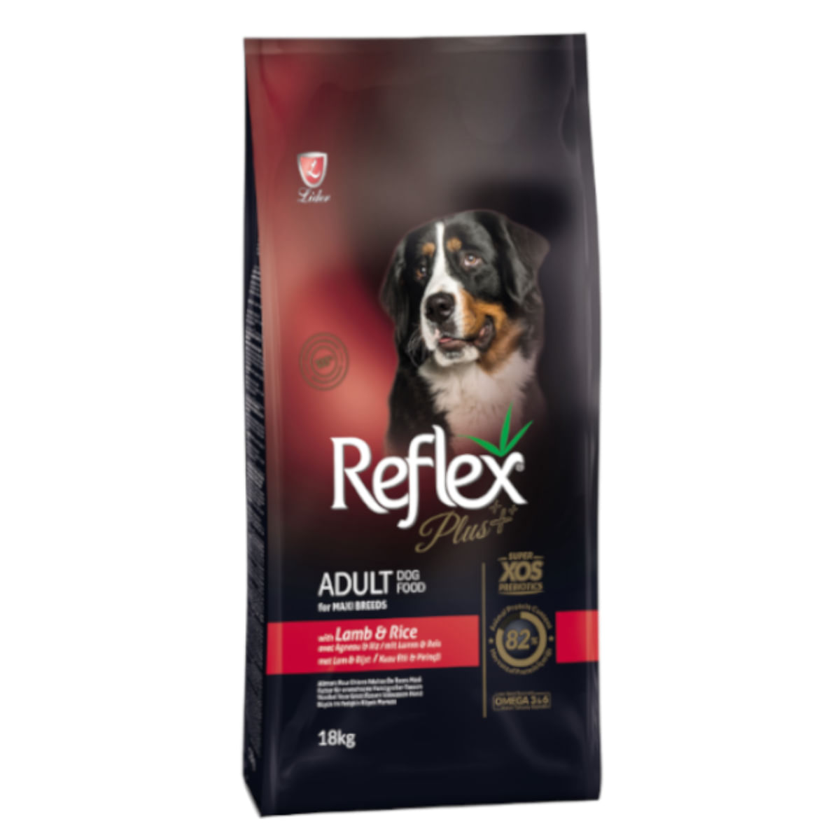 REFLEX Plus Maxi Breeds, L-XL, Miel și Orez, hrană uscată câini, 18kg