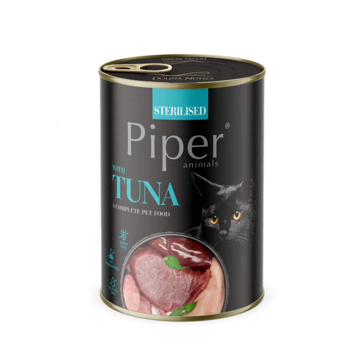 PIPER Animals Sterilised, Ton, conservă hrană umedă fără cereale pisici sterilizate, (în aspic), 400g - 1 | YEO