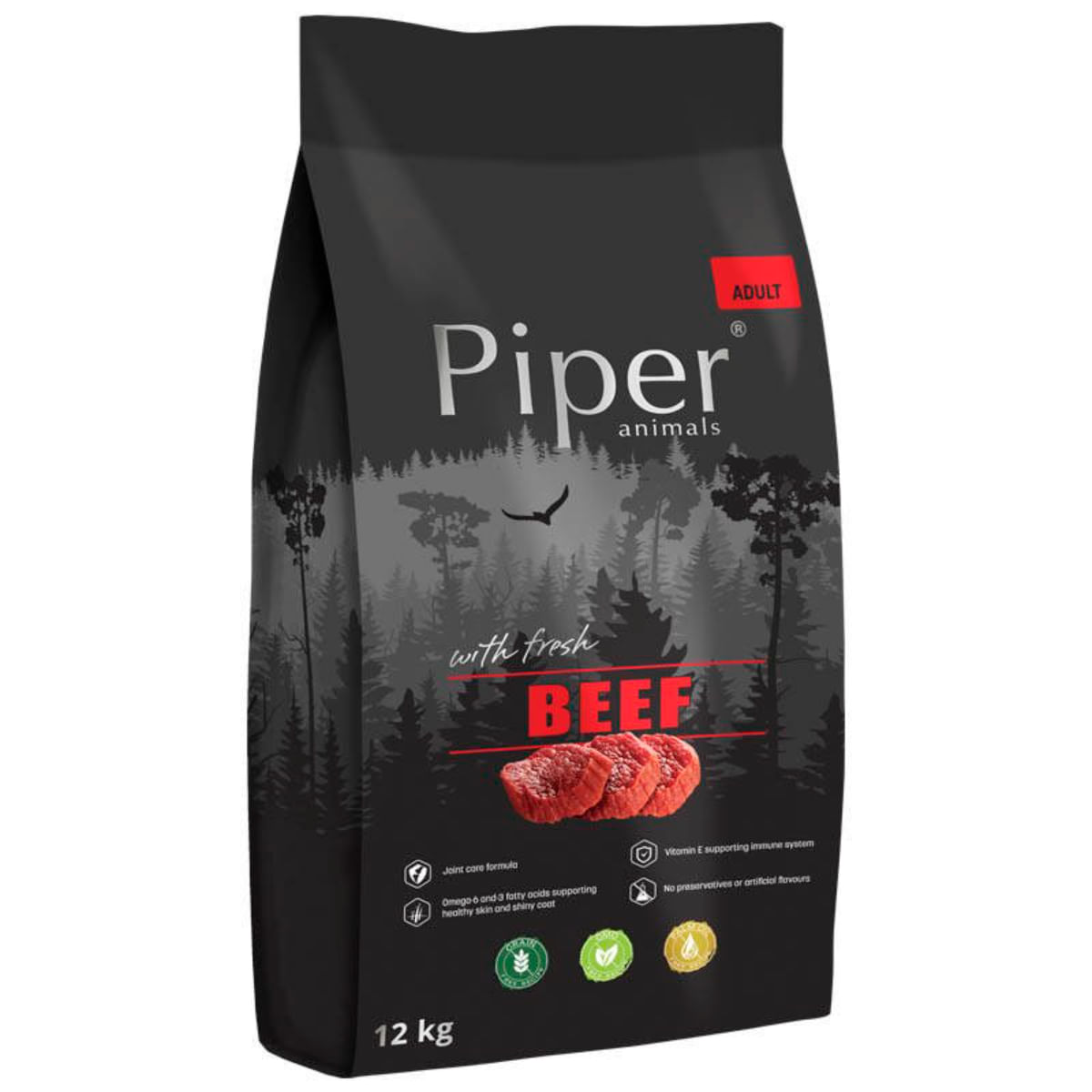 PIPER Animals, XS-XL, Vită, hrană uscată fără cereale câini, 12kg