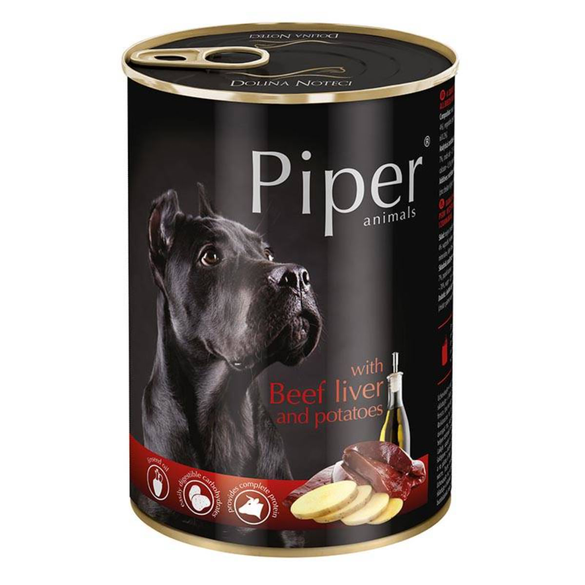 PIPER Animals, XS-XL, Ficat de Vită și Cartofi, conservă hrană umedă fără cereale câini, (în aspic), 400g