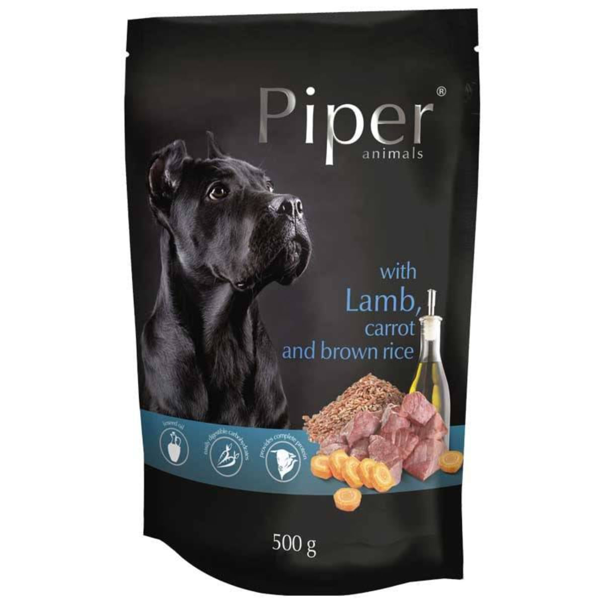 PIPER Animals, XS-XL, Miel și Morcov, plic hrană umedă câini, (în aspic), 500g