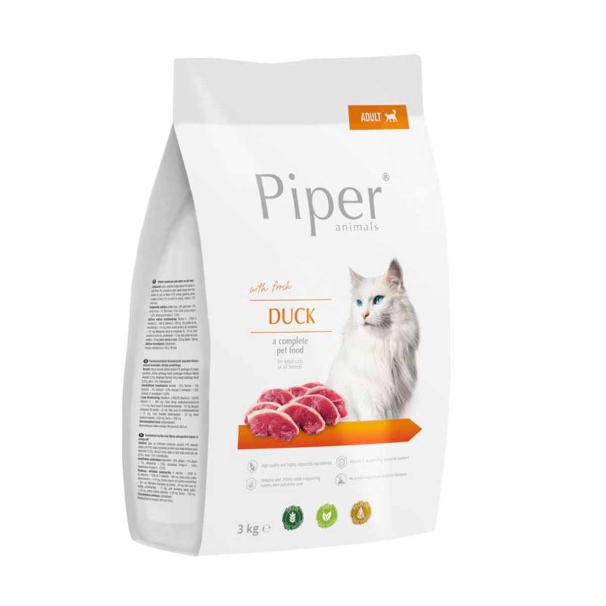 PIPER Animals, Rață, hrană uscată fără cereale pisici, 3kg