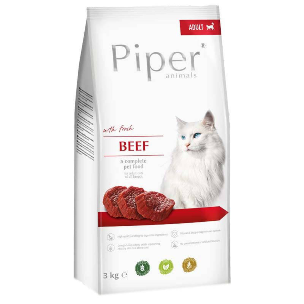 PIPER Animals, Vită, hrană uscată fără cereale pisici, 3kg