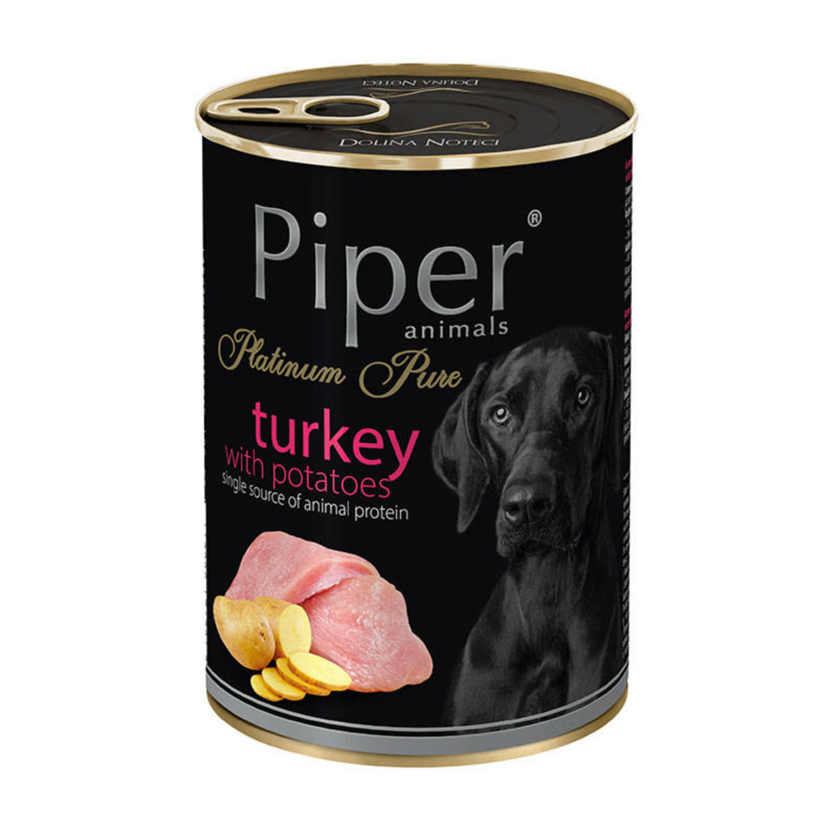 PIPER Pure Platinum, XS-XL, Curcan și Cartofi, conservă hrană umedă monoproteică fără cereale câini, (în aspic), 400g