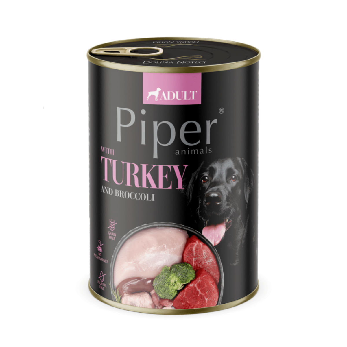 PIPER Animals, XS-XL, Curcan și Broccoli, conservă hrană umedă fără cereale câini, (în aspic), 400g