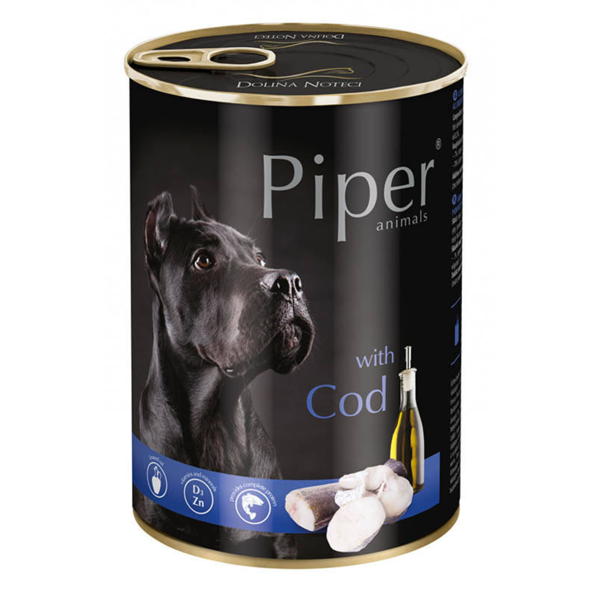 PIPER Animals, XS-XL, Cod, conservă hrană umedă fără cereale câini, (în aspic), 800g