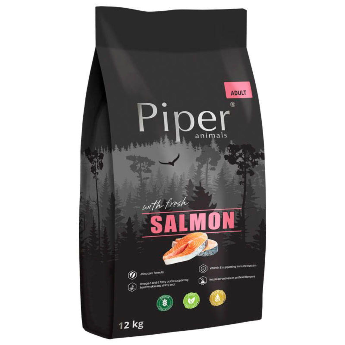 PIPER Animals, XS-XL, Somon, hrană uscată fără cereale câini, 12kg