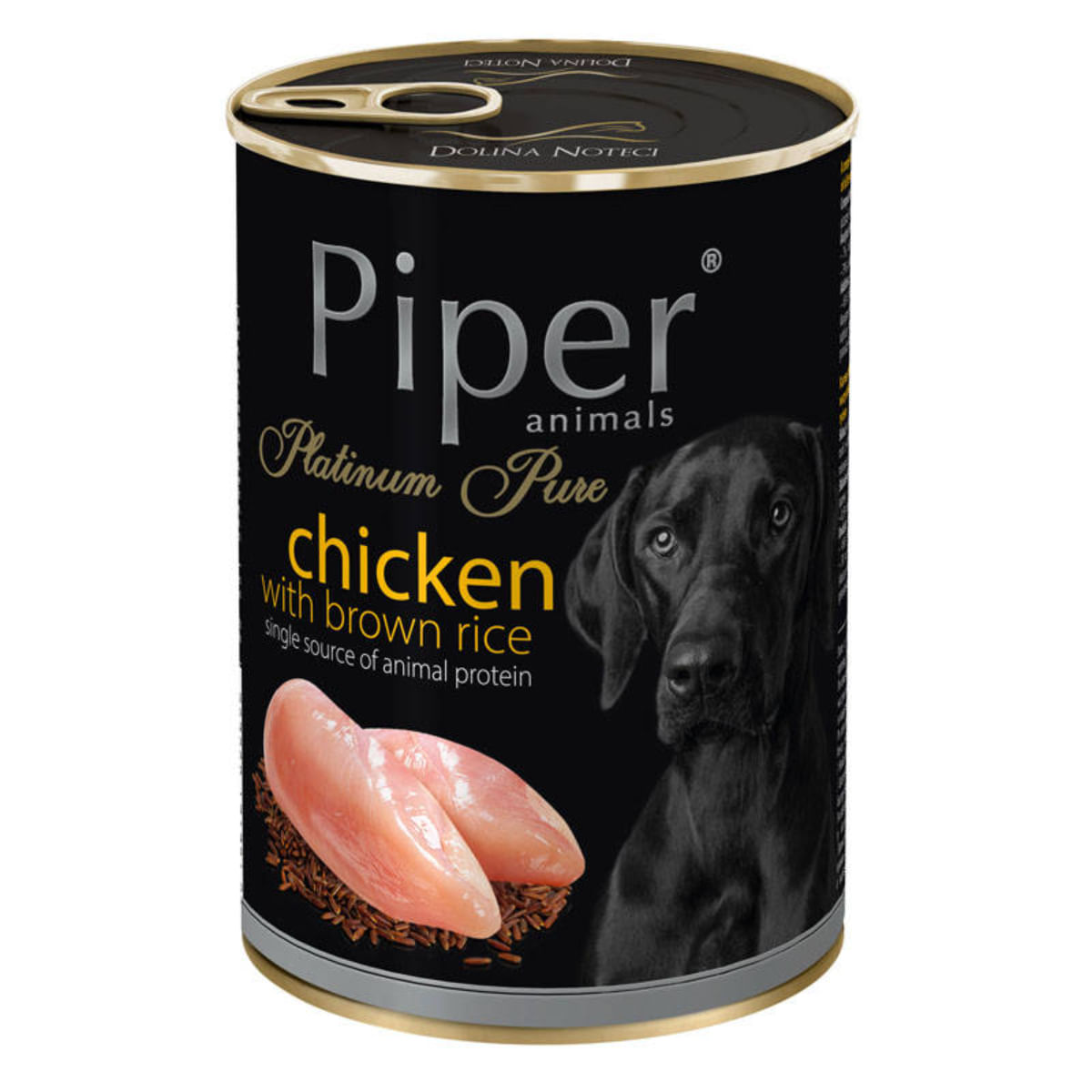 PIPER Pure Platinum, XS-XL, Pui și orez brun, conservă hrană umedă monoproteică câini, (în aspic), 400g