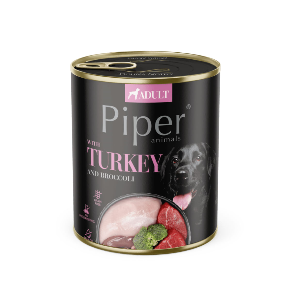 PIPER Animals, XS-XL, Curcan și Broccoli, conservă hrană umedă fără cereale câini, (în aspic), 800g