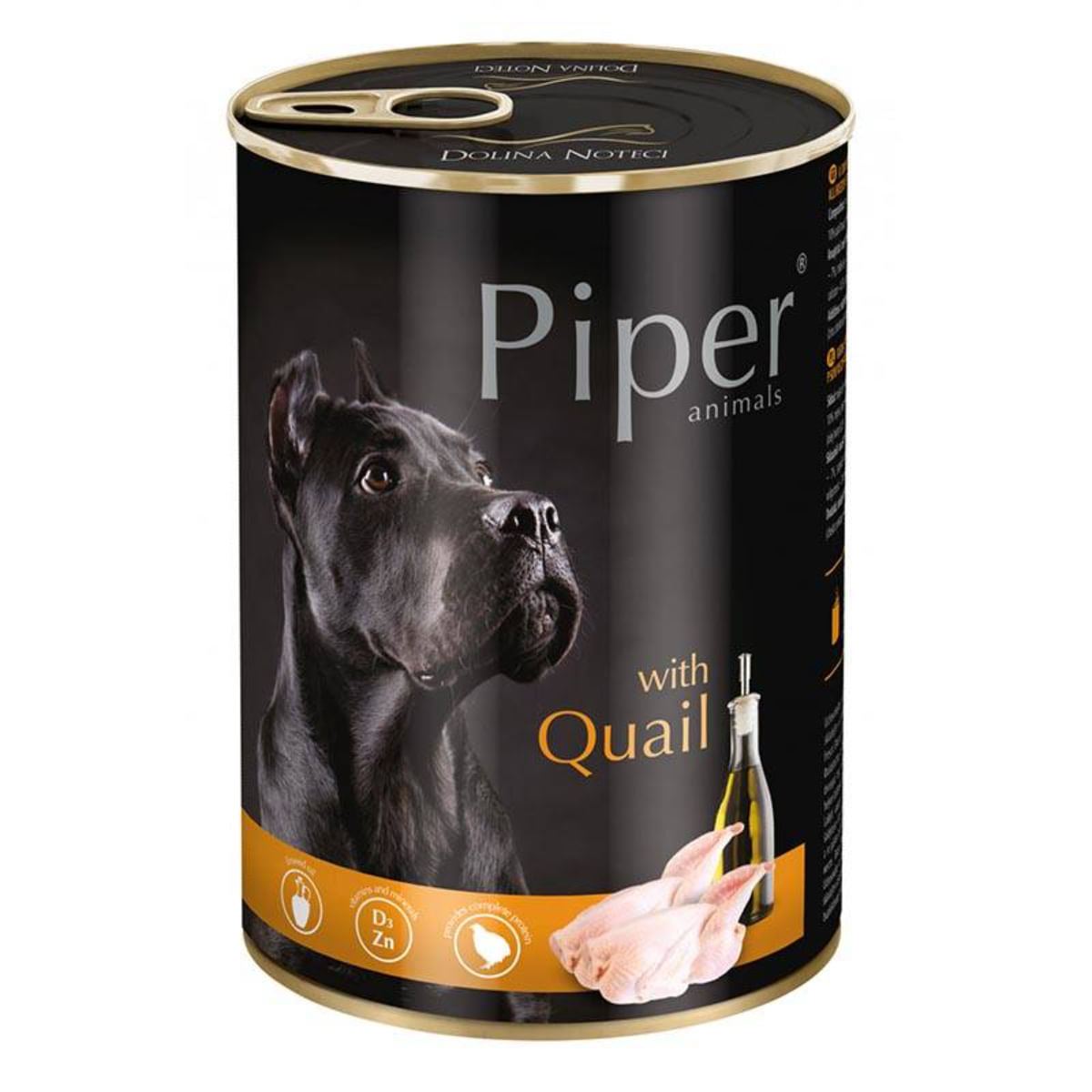 PIPER Animals, XS-XL, Prepeliță, conservă hrană umedă fără cereale câini, (în aspic), 800g