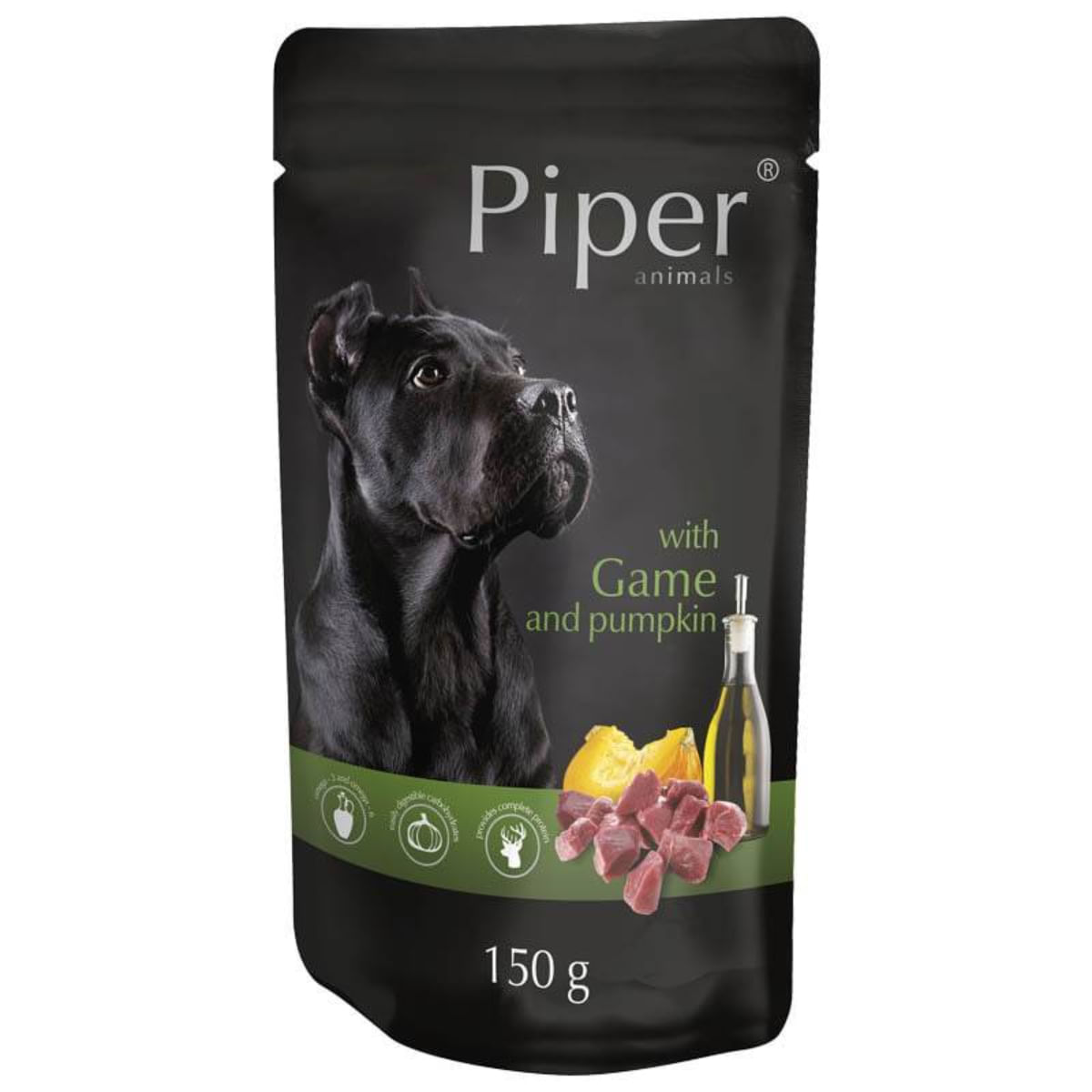 PIPER Animals, XS-XL, Vânat și dovleac, plic hrană umedă fără cereale câini, (în aspic), 150g - 1 | YEO