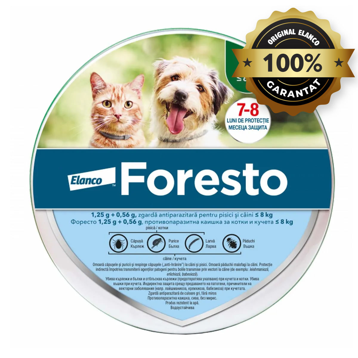 Foresto, deparazitare externă câini, zgardă Foresto, deparazitare externă câini și pisici, zgardă, XS - S, 38 cm, gri, 1buc