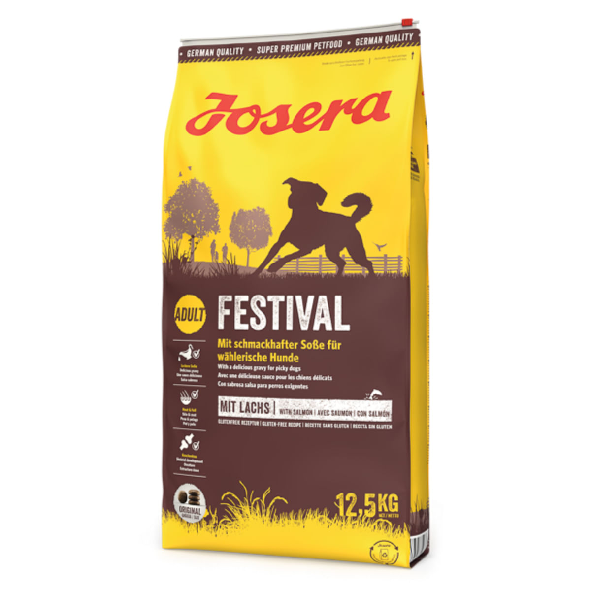 JOSERA Festival, XS-XL, Pasăre și Somon, hrană uscată câini, 12.5kg