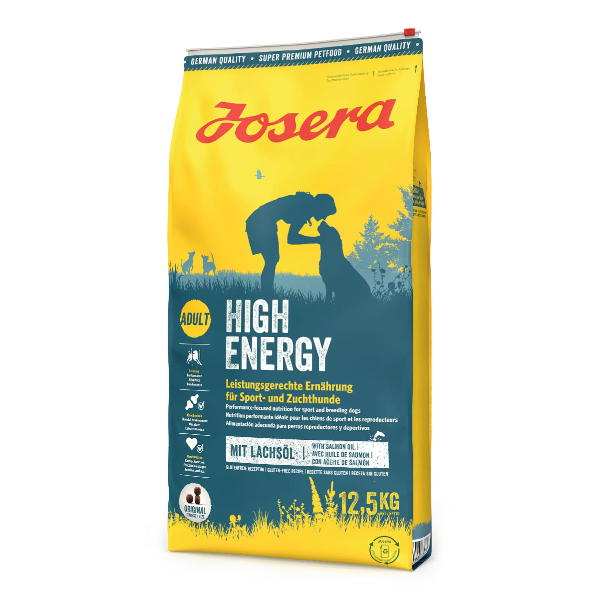 JOSERA High Energy, XS-XL, Pasăre și Somon, hrană uscată câini, activitate intensă, 12.5kg - 1 | YEO