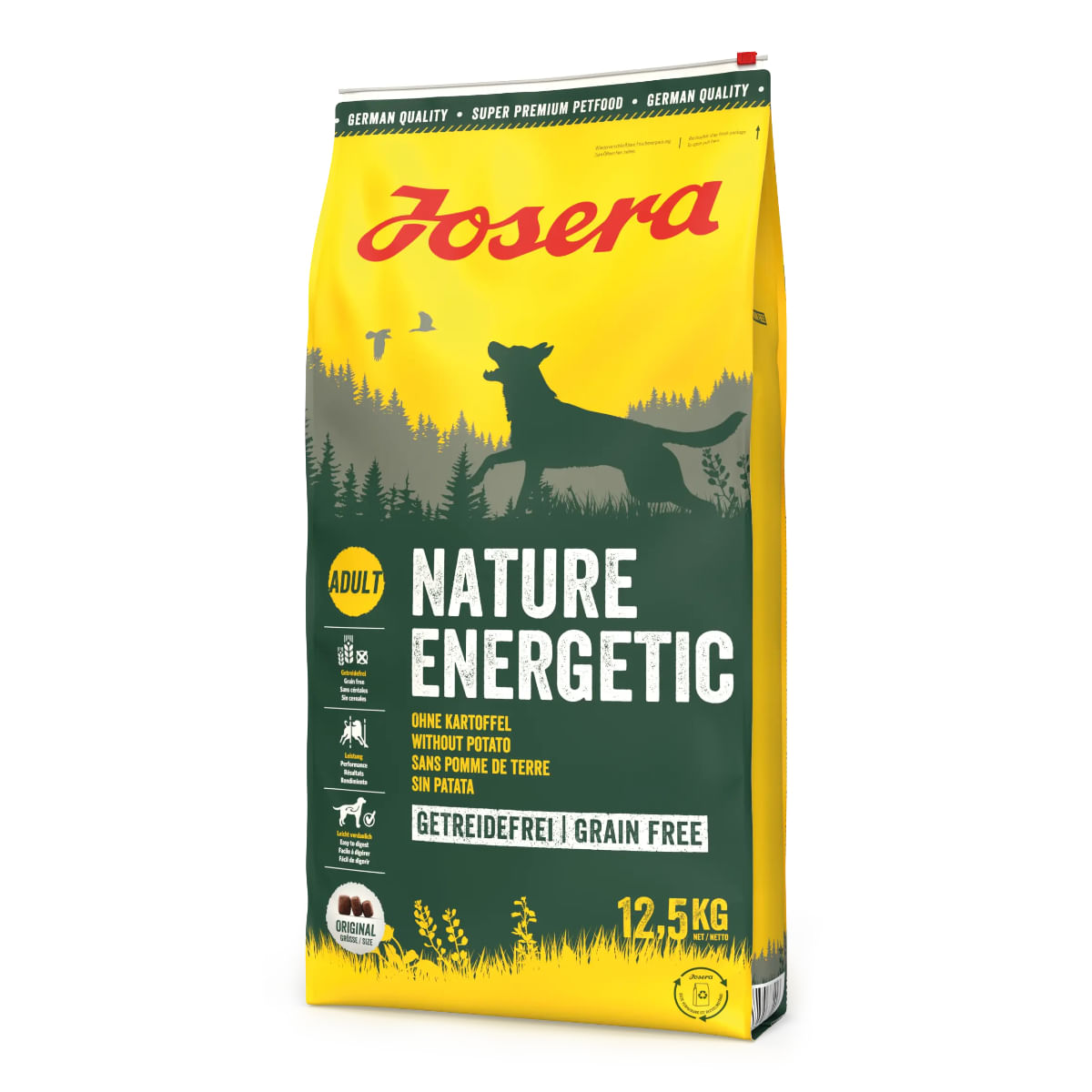 JOSERA Nature Energetic, XS-XL, Pasăre, hrană uscată fără cereale câini, activitate intensă, 12.5kg